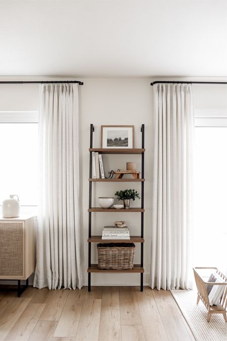 Take 10% off my Nathan James bookshelf for 24 hours only with code WHOLEISTIC. This is the reclaimed oak and matte black
Curtains: 52x90 beige white
Basket: medium size 

#LTKunder50 #LTKsalealert #LTKhome