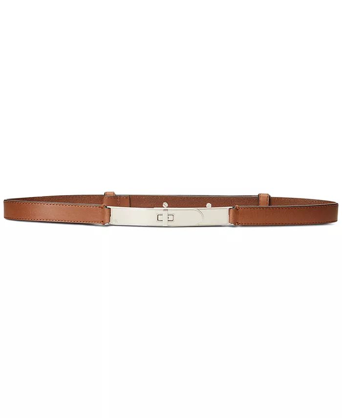 Turn-Lock Leather Belt | Macy's