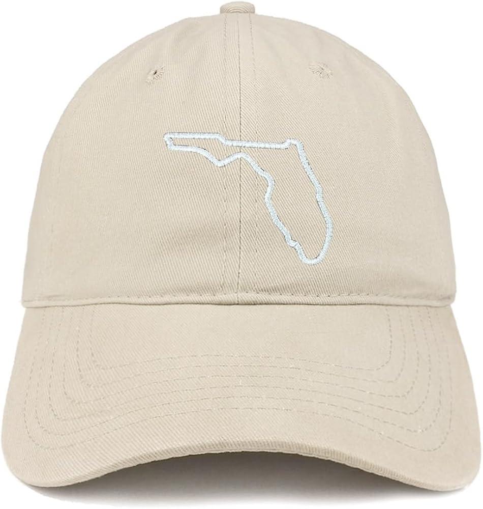 Trendy Apparel Shop Florida State Outline State Embroidered Cotton Dad Hat | Amazon (US)