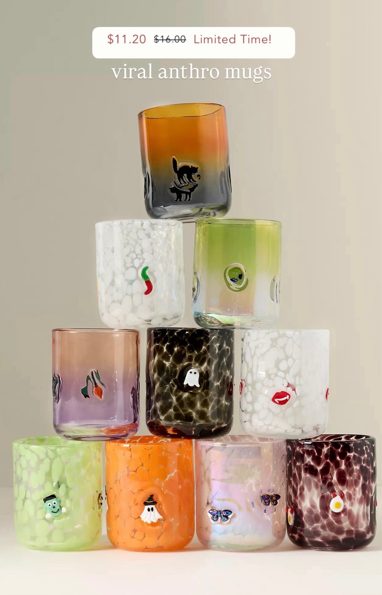 Vital anthro glasses for Halloween and ON SALE  $11 (was $16)

#LTKSeasonal #LTKHome #LTKSaleAlert