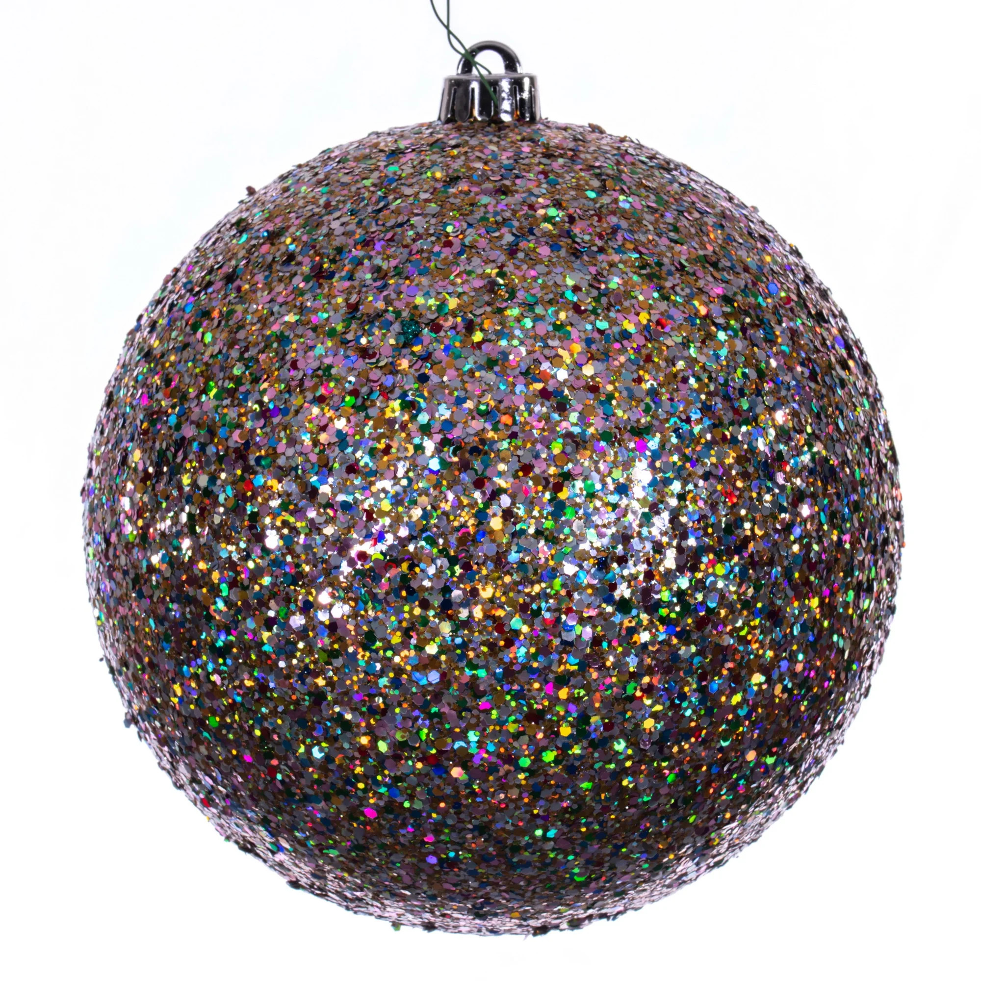 Vickerman 8" Multi-color Sequin Glitter Ball Christmas Ornament, UV Resistant - Walmart.com | Walmart (US)