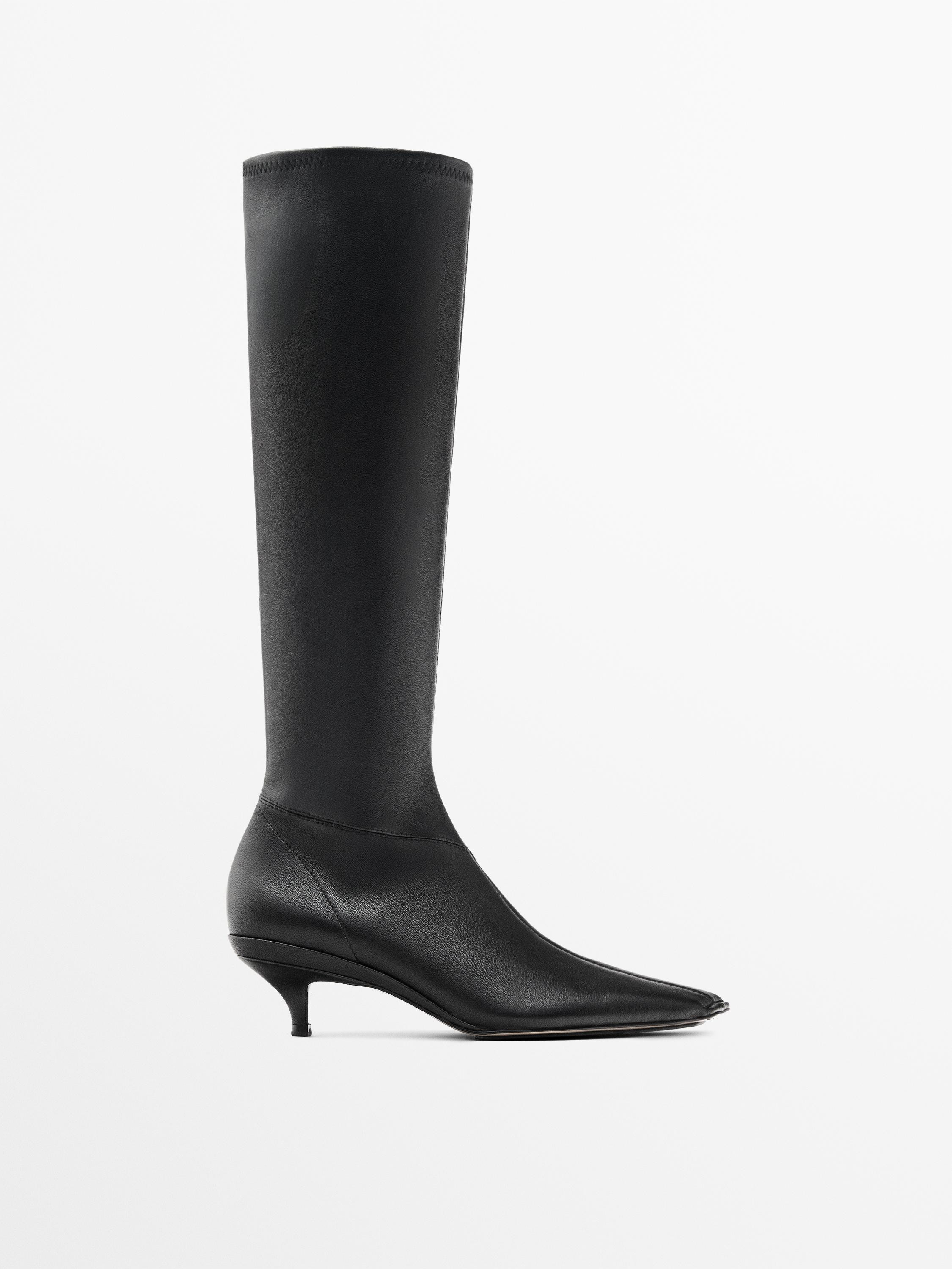 Stretch heeled boots - LIMITED | Massimo Dutti UK