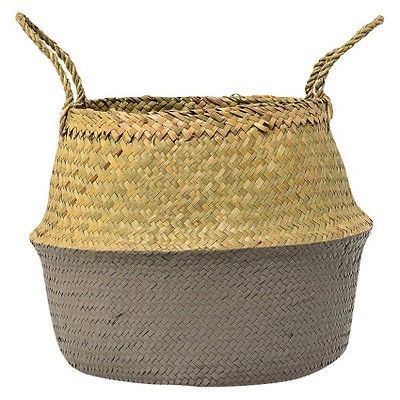 Seagrass Basket with Handles - Natural/Gray (13") - 3R Studios | Target