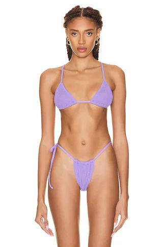 Bond Eye Luana Triangle Bikini Top in Mauve Eco | FWRD | FWRD 