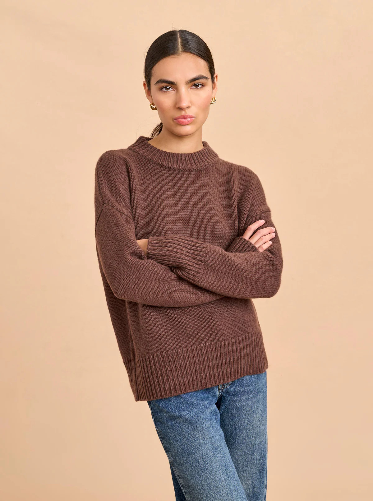 Chocolate Solid Marin Sweater | La Ligne | La Ligne