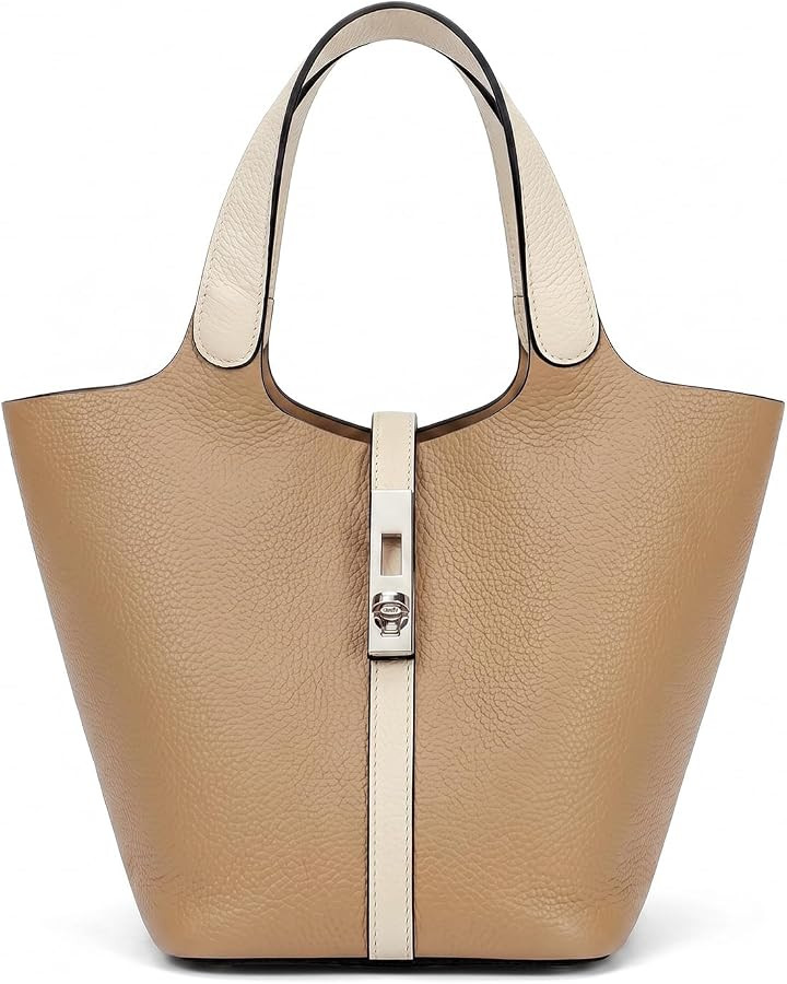 Tote Bag for Women Vegan Leather Bucket Purse for Women Top Handle Handbag Shoulder Bag with Deta... | Amazon (US)