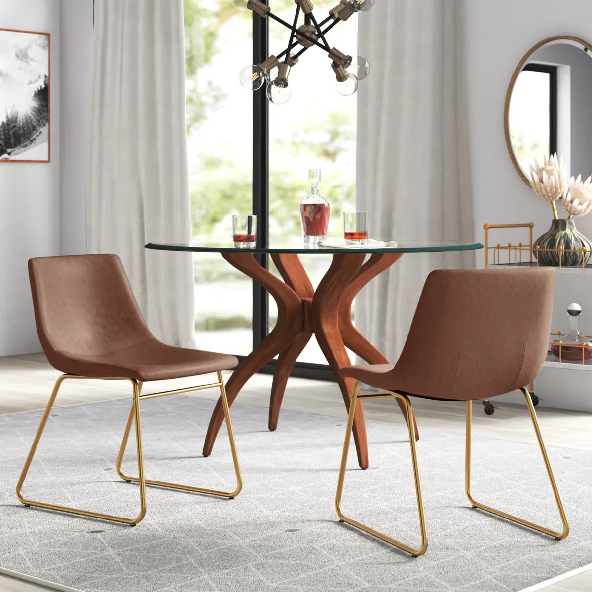 Avelina 18" LeatherSoft Bucket Style Dining Table Height Chairs (Set of 2) by Flash Furniture (Se... | Wayfair North America