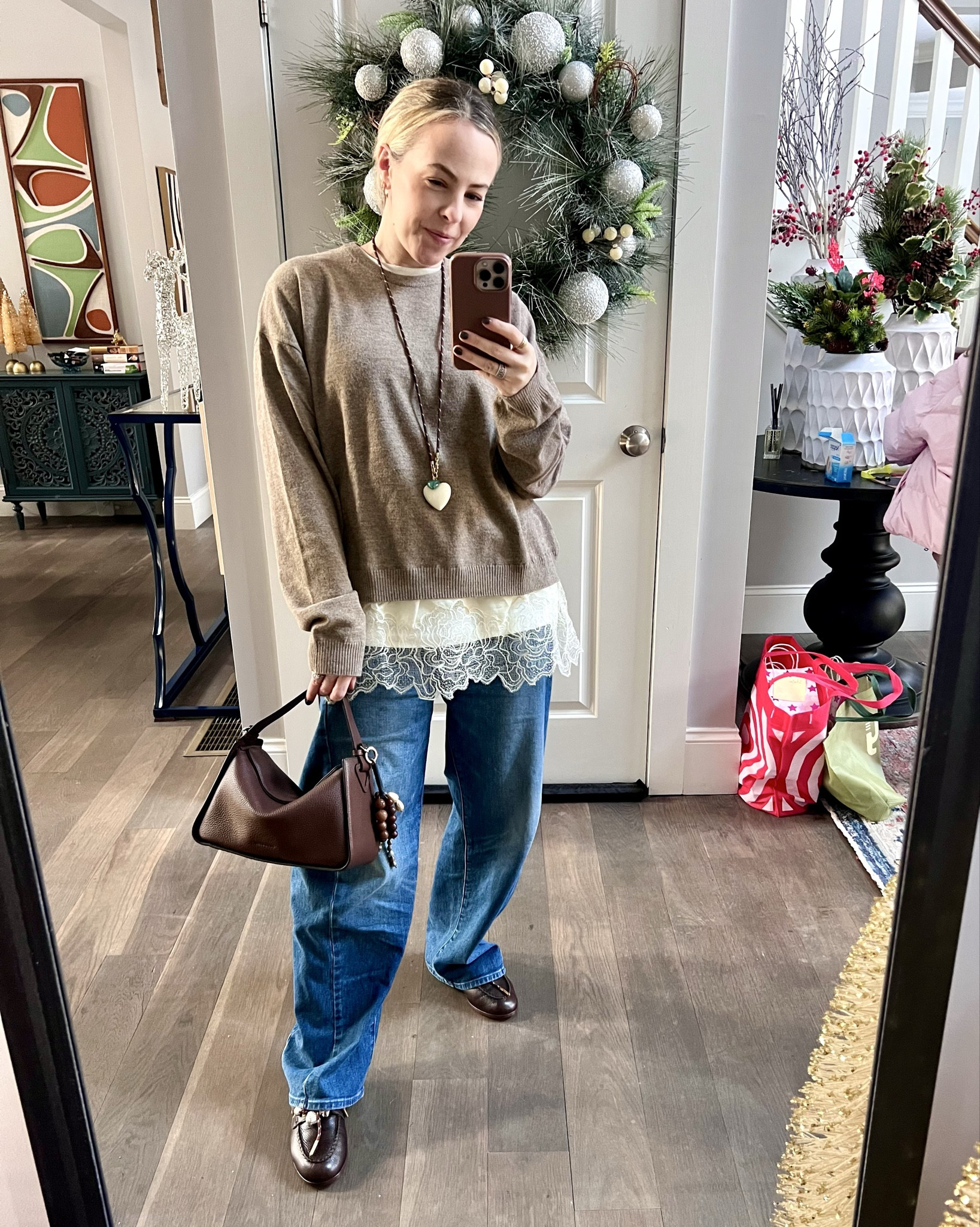 Laid back layered look

Sweater with lace trim from Zara