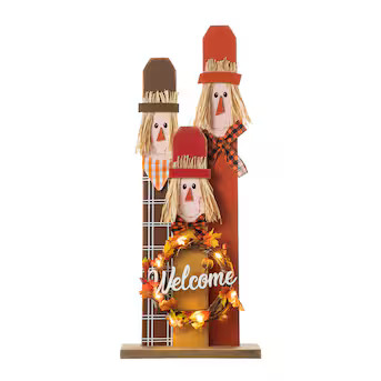 Glitzhome 3-ft Lighted Scarecrow Free Standing Decoration | Lowe's