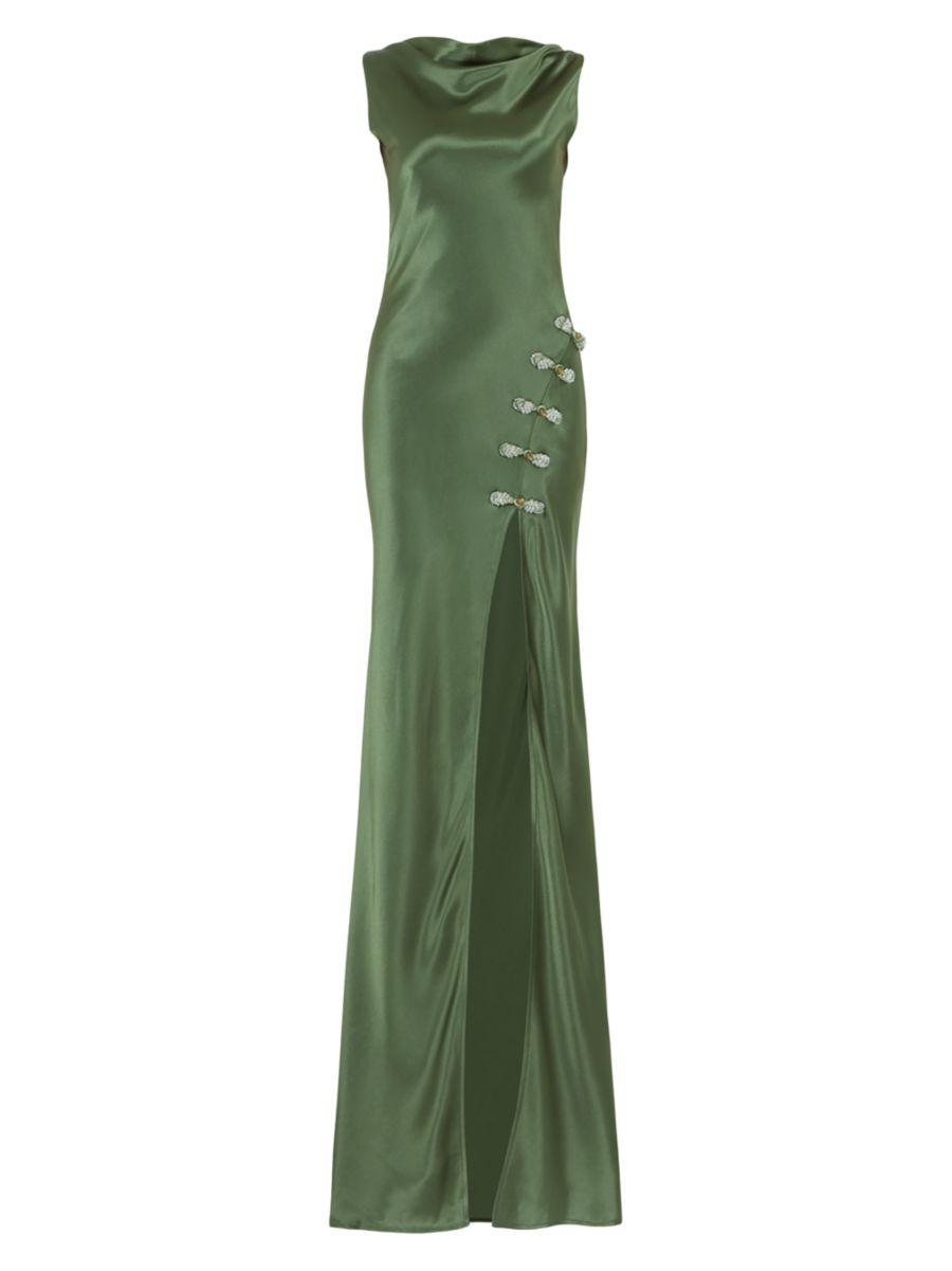 Shop Sau Lee Priscilla Satin Open-Back Gown | Saks Fifth Avenue | Saks Fifth Avenue