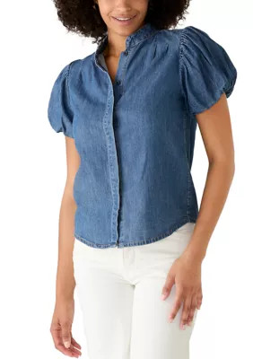 Women's Puff Sleeve Denim Top | Belk