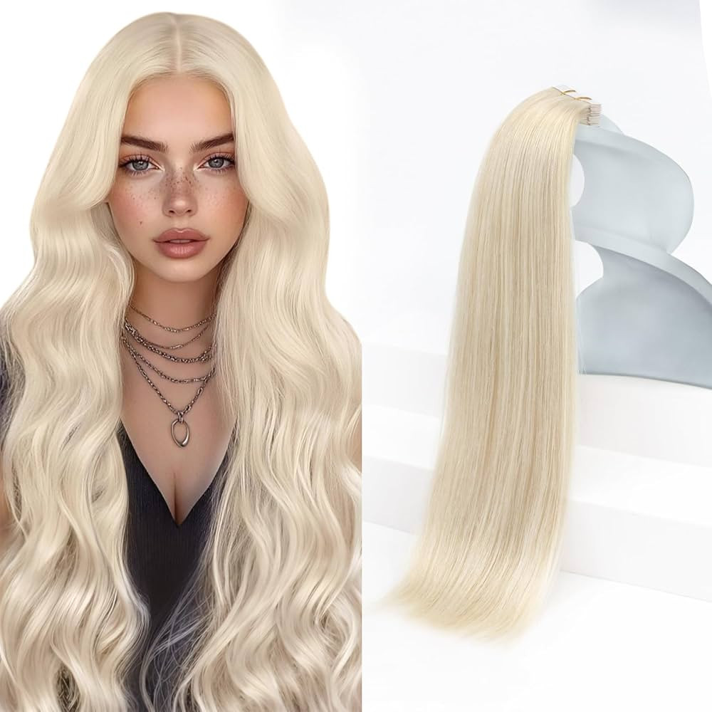 Sunny Hair Blonde Tape in Hair Extensions Human Hair, 22 inch Tape in Extensions Remy Tape ins Hu... | Amazon (US)