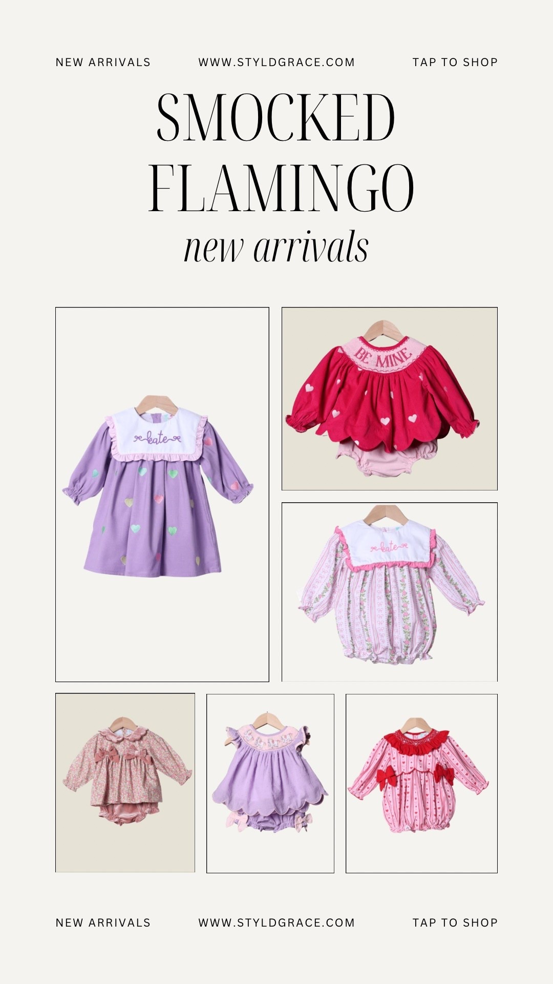 Smocked flamingo Valentine’s Day  new arrivals 

#LTKmomlife #LTKKids #LTKBaby