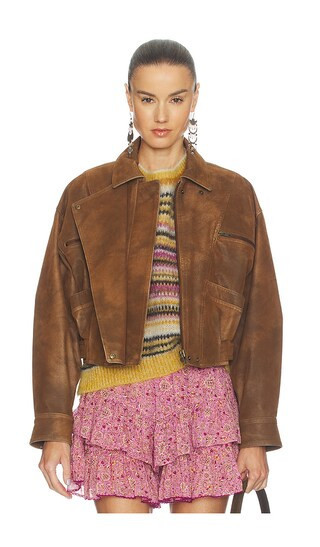 Isabel Marant Etoile Belma Jacket in Brown. - size 42/10 | Revolve Clothing (Global)