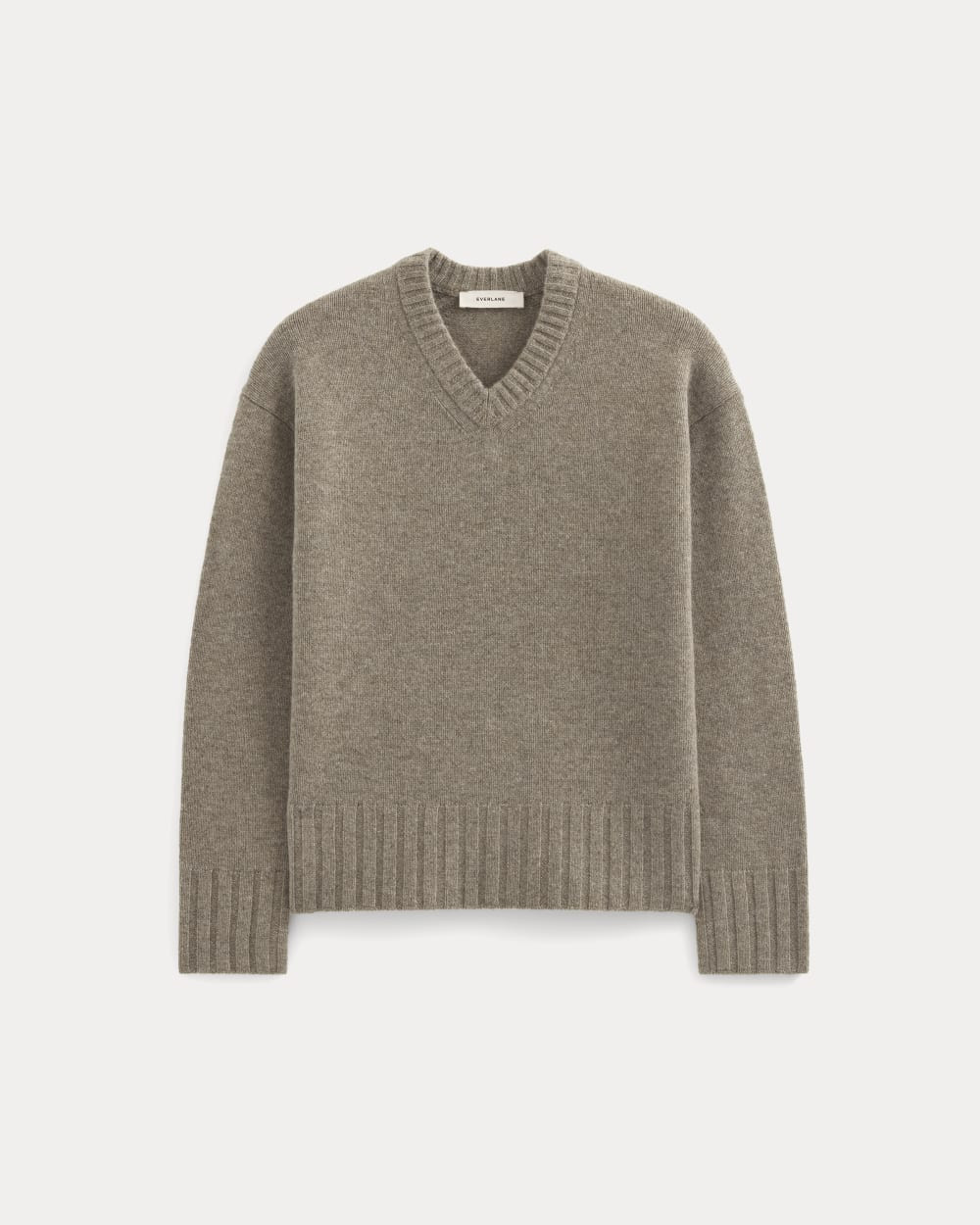 V-Neck Sweater in Extrafine Luxe Merino | Heather Soft Taupe | Everlane