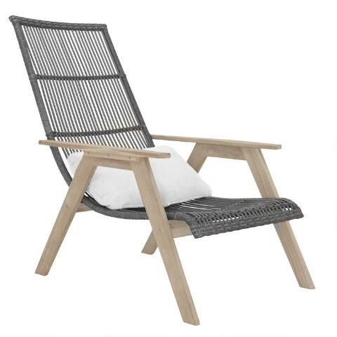 Gray All Weather and Teak Hakui Outdoor Chair Set Of 2 | World Market