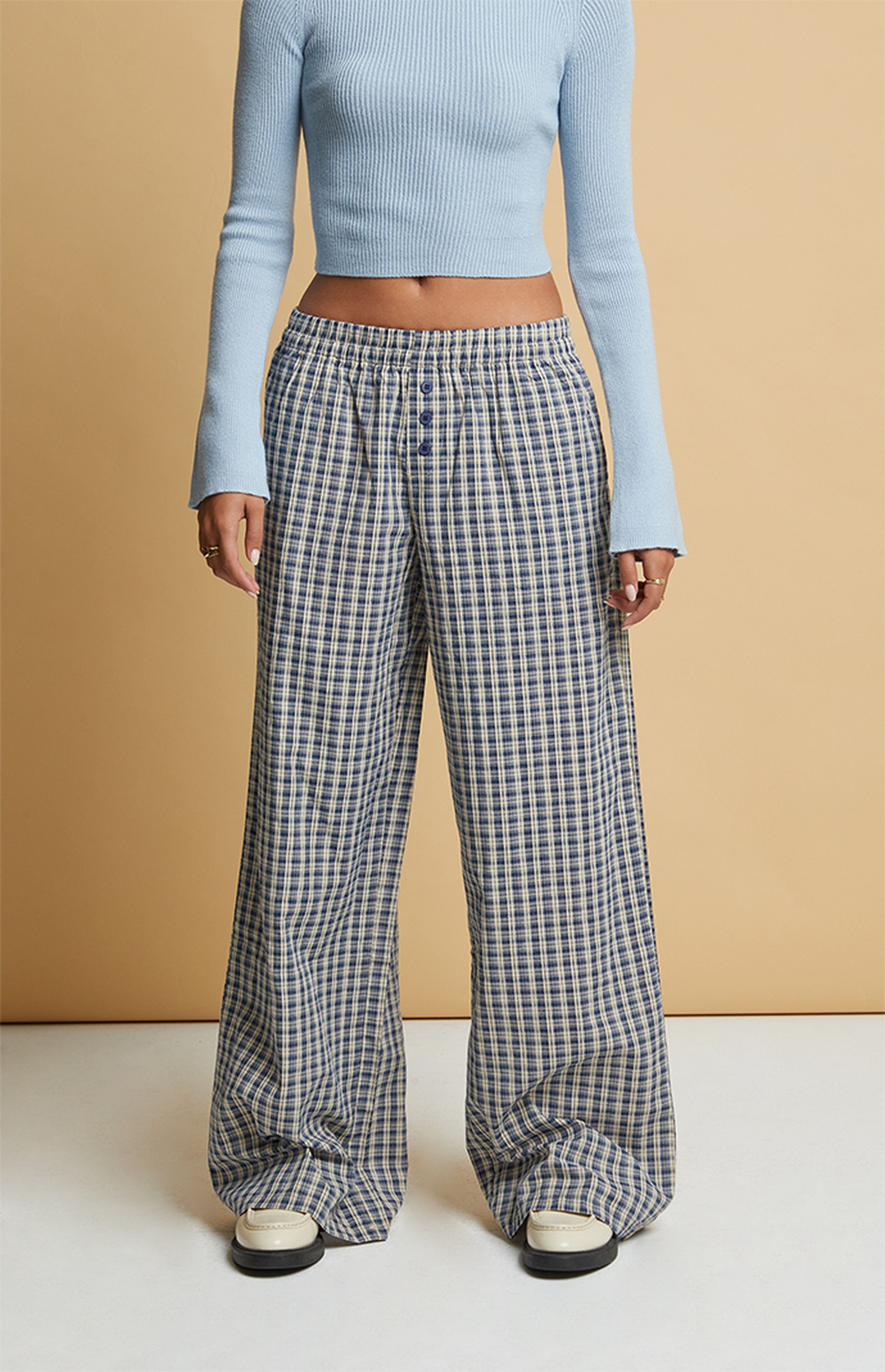 Beverly and Beck Blue Plaid Boxer Pajama Pants | PacSun