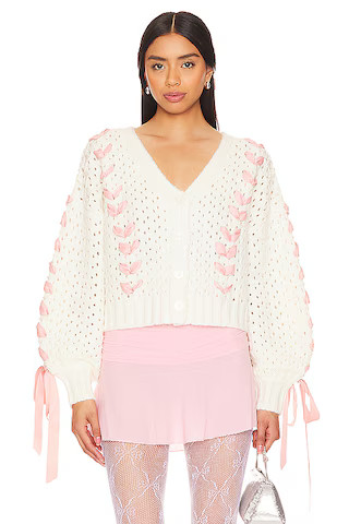 For Love & Lemons Laurel Cardigan in White from Revolve.com | Revolve Clothing (Global)