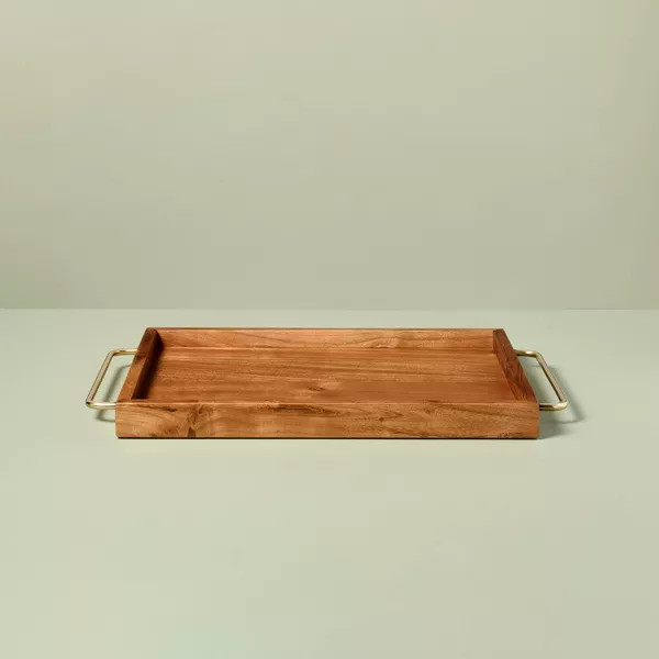 Wooden Tray with Brass Wire Handles - Hearth & Hand™ with Magnolia | Target