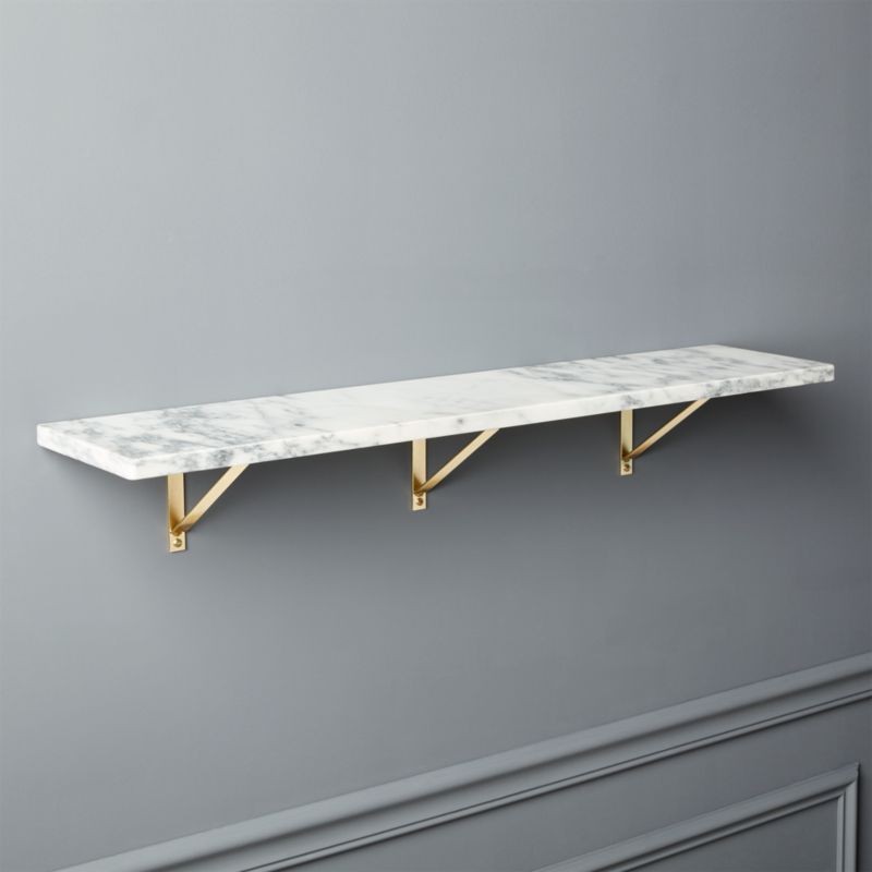 Marble Wall-Mounted Shelf 36" + Reviews | CB2 | CB2