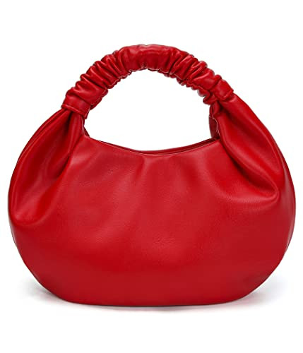CORAID Small Purses Hobo Bags for Women Faux Leather Ruched Top Handle Bag | Amazon (US)