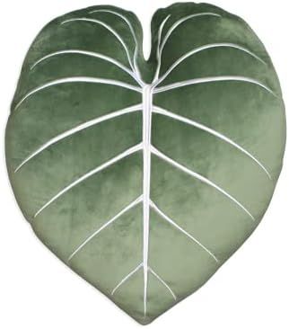 Philodendron Gloriosum Moody Green - Leaf Throw Pillow, Decorative, Bed, Flower, Decorative, Cute... | Amazon (US)