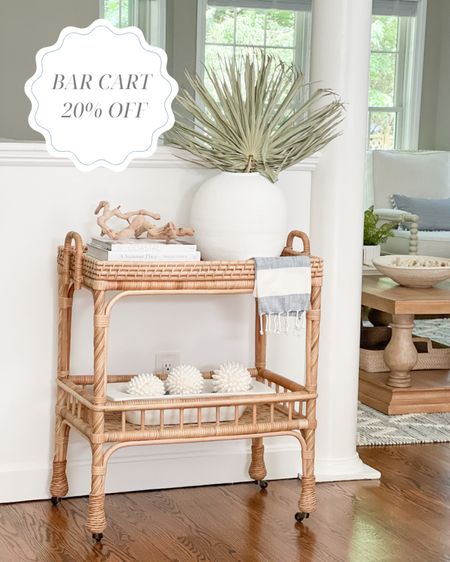 My bar cart is 20% off this weekend! Unable to link the tea towel but it's from Thacher & Spring - I also linked some similar ones! 
- 
spring home decor, spring accessories, coastal home decor, bar cart decor, bar cart styling, amazon coffee table books, coastal coffee table books, white coffee table books, driftwood branch, white vases, large vases, dried palm stems, spring vase filler, spring stems, serena & lily bar cart, south seas side cart, white dough bowl, amazon dough bowl, amazon decorative bowl, spring bowl filler, amazon bowl filler, shell orbs, shell balls, shell decor beach house decor, vacation house decor, summer decor, textured decor, tea towel, rattan bar cart, beach house decor, natural decor, natural home style, organic home decor

#LTKhome #LTKsalealert #LTKfindsunder50