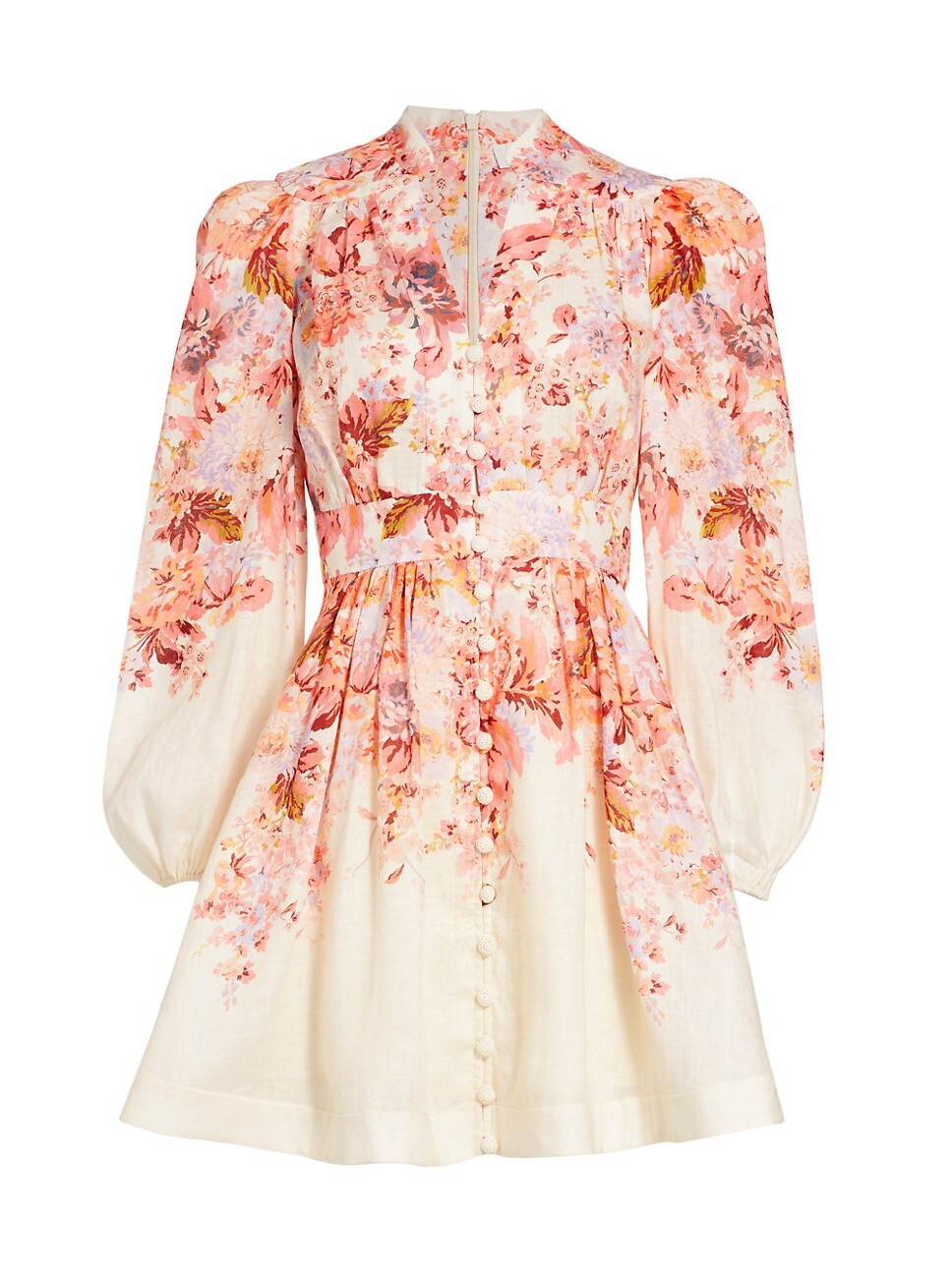 Devi Floral Plunge Mini Shirtdress | Saks Fifth Avenue