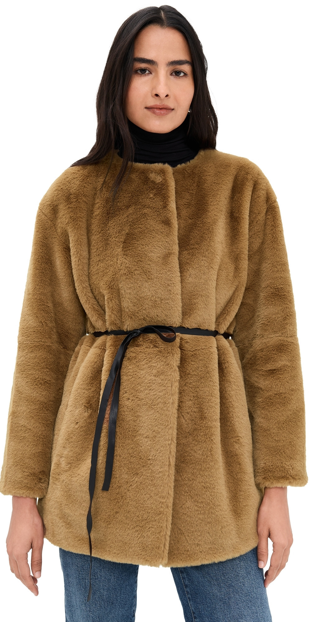 Velvet Marmont Faux Fur Jacket Camel L | Shopbop