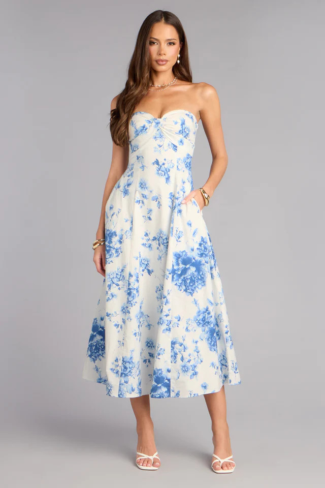 Sandra Floral A-Line Midi Formal Dress | Windsor Stores