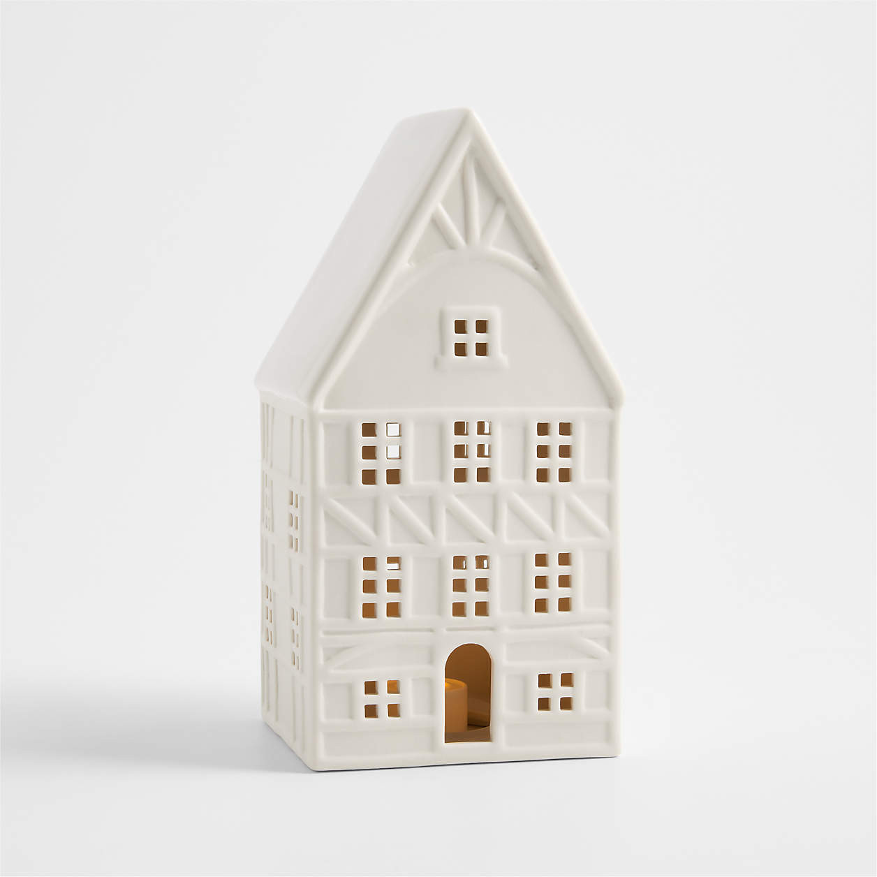 White Ceramic Holiday House, Set of 4 + Reviews | Crate & Barrel | Crate & Barrel