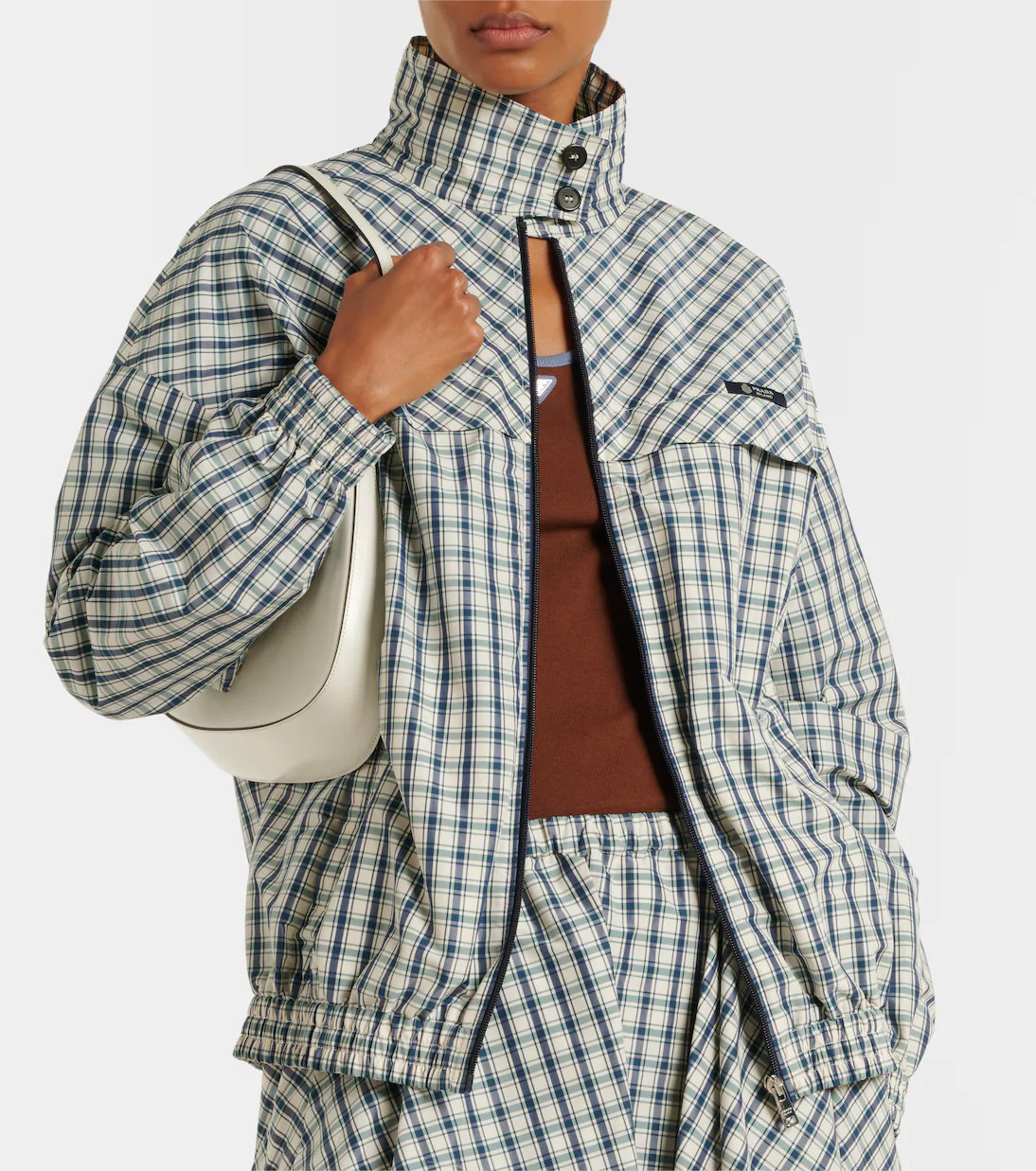 Checked cotton-blend chambray jacket | Mytheresa (US/CA)