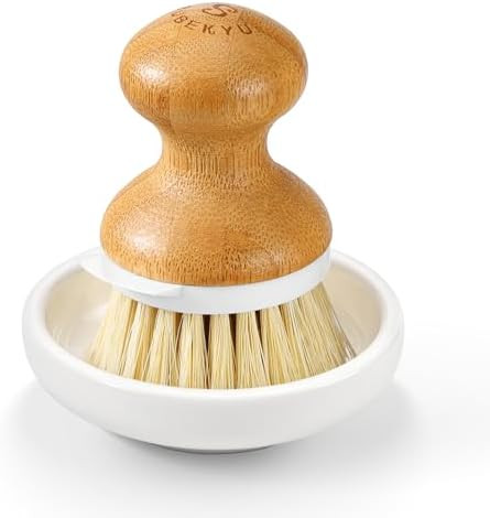 SUBEKYU Bamboo Dish Brush, Kitchen Dish Scrubber Brush, Natural Wooden Dishwashing Brush for Clea... | Amazon (US)