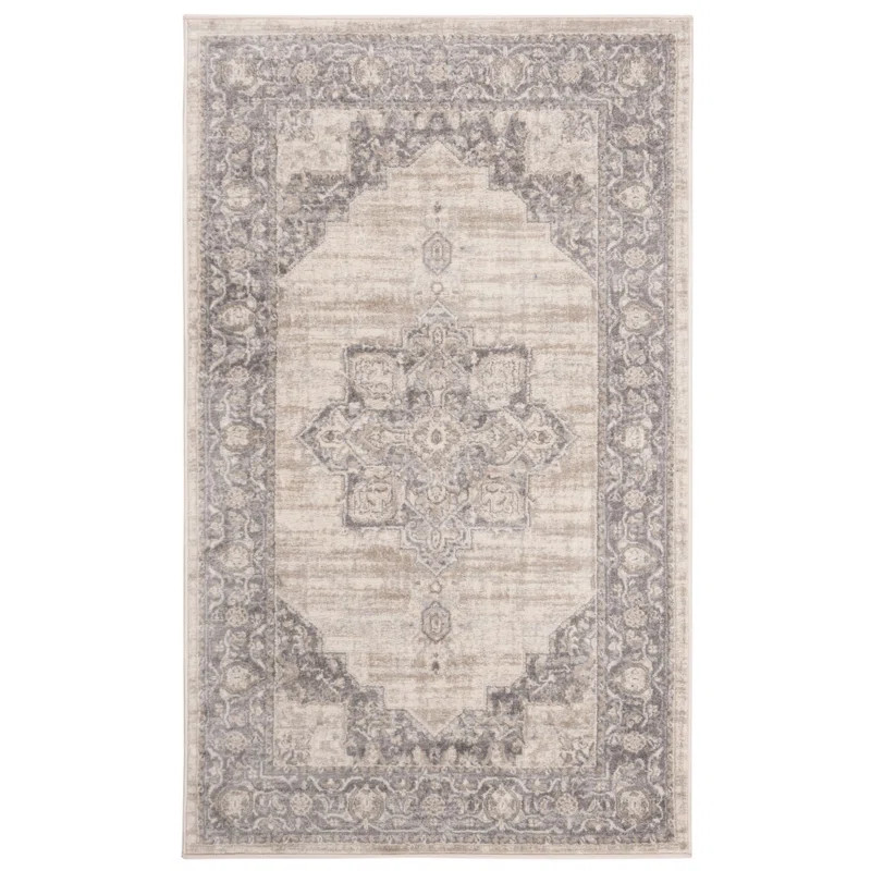 Evart Oriental Cream/Gray Area Rug | Wayfair Professional