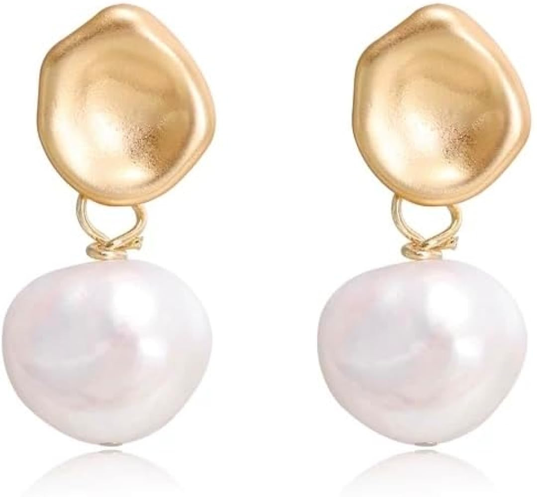 Freshwater Pearl Earrings for Women Baroque,Retro,Trendy Eardrop,Jewelry Gift | Amazon (US)