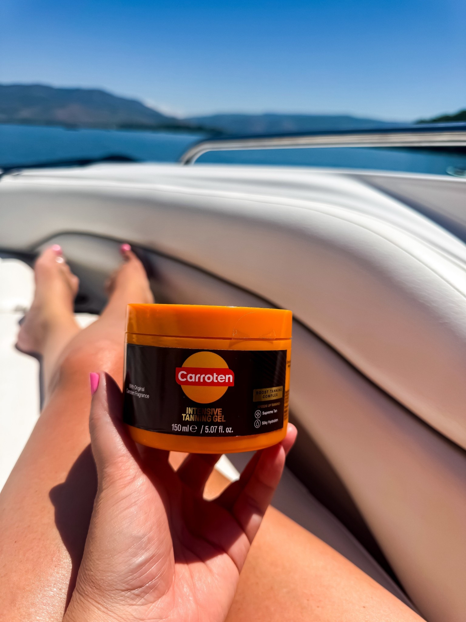 Summer Tan Loading…
Another amazing day on the lake with the greatest of friends. Even the guys liked this tanning gel. 

WARNING: This does not replace your sunscreen. I use it with my favorite sunscreen and love the golden glow my skin has. Plus it smells amazing. 

I also grabbed the Golden Shimmer version. 

Tanning Gel • Intensive Tanning Gel • Sun Kissed Skin • Summer Must Have • Summer Tan • Viral Tanning Gel

#LTKTravel #LTKSwim #LTKSummerEdit