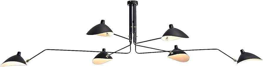 Modern Duckbill Ceiling Chandelier Black Wrought Iron Chandelier Modern Wrought Iron Metal Branch Tube 3 Arm 6 Arm Adjustable Shading Light Chandelier Lighting Restaurant Corridor (D280*H70cm(6 Head) | Amazon (US)