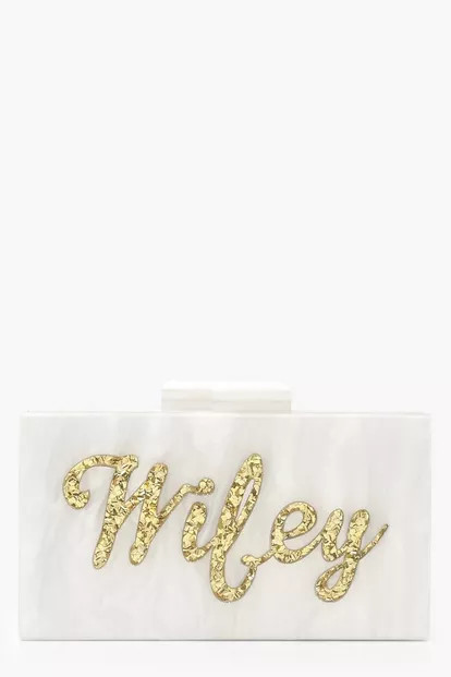 Premium Wifey Box Clutch Bag & Chain | Boohoo.com (UK & IE)