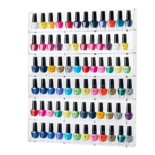 Sagler Nail Polish Rack - Acrylic Nail Polish Organizer Holds up to 102 Bottles - clear nail polish  | Amazon (US)