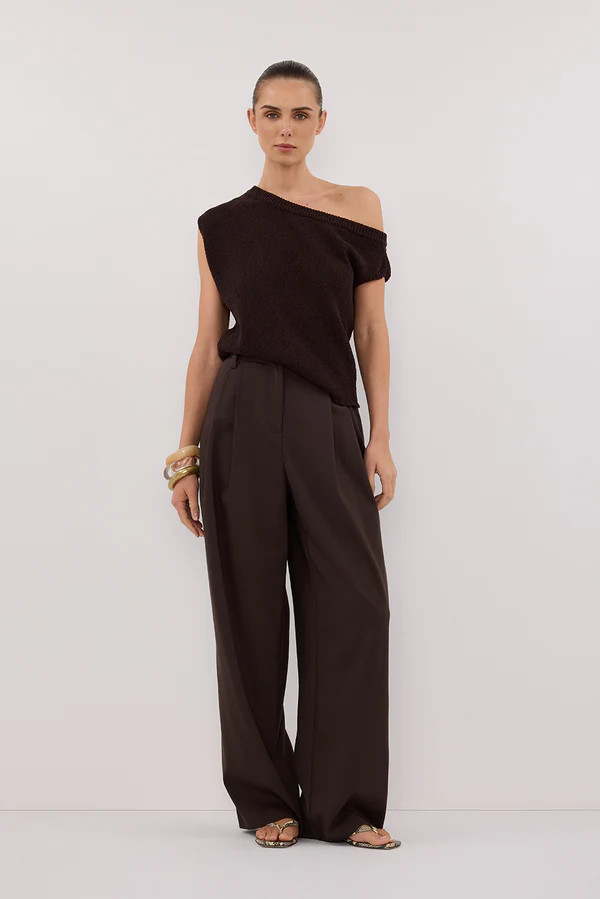 KERRY CHOC ASYM KNIT TOP | DISSH