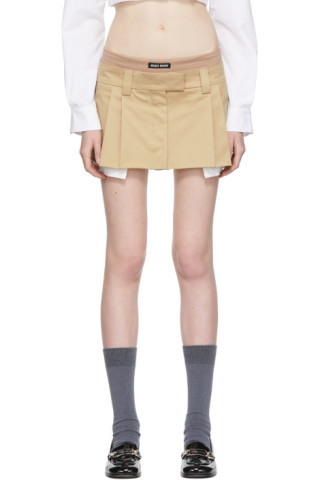 Beige Chino Mini Skirt | SSENSE