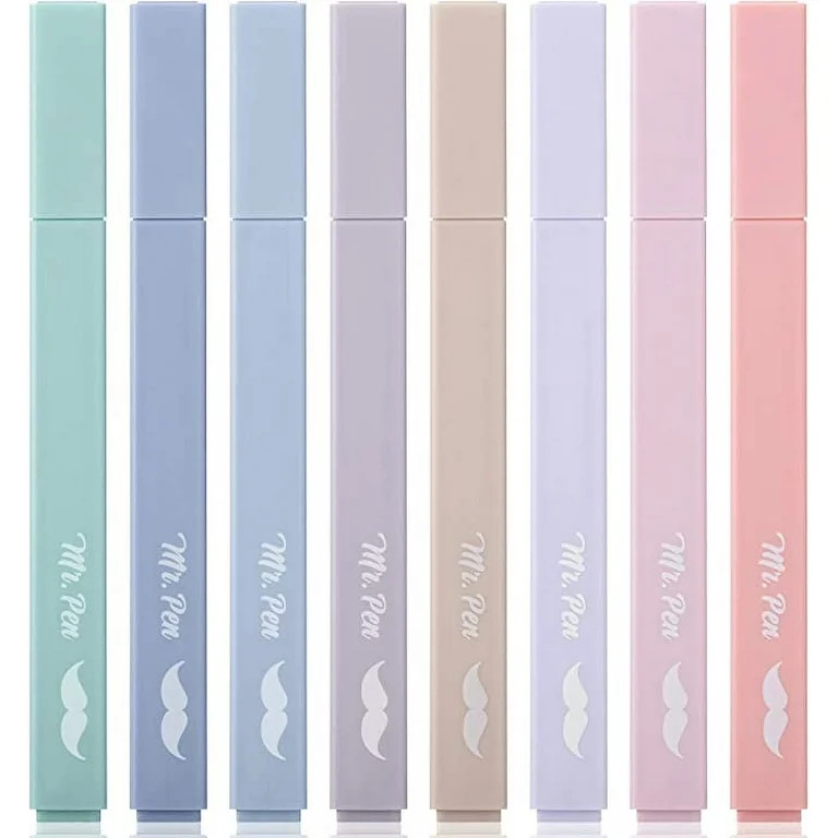 Mr. Pen- Aesthetic Highlighters, 8 pcs, Chisel Tip, Morandi Colors, No Bleed Bible Highlighter Pa... | Walmart (US)