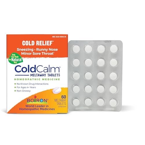 Boiron ColdCalm Tablets for Relief of Common Cold Symptoms Such as Sneezing, Runny Nose, Sore Throat, and Nasal Congestion - Non-Drowsy - 60 Count | Amazon (US)