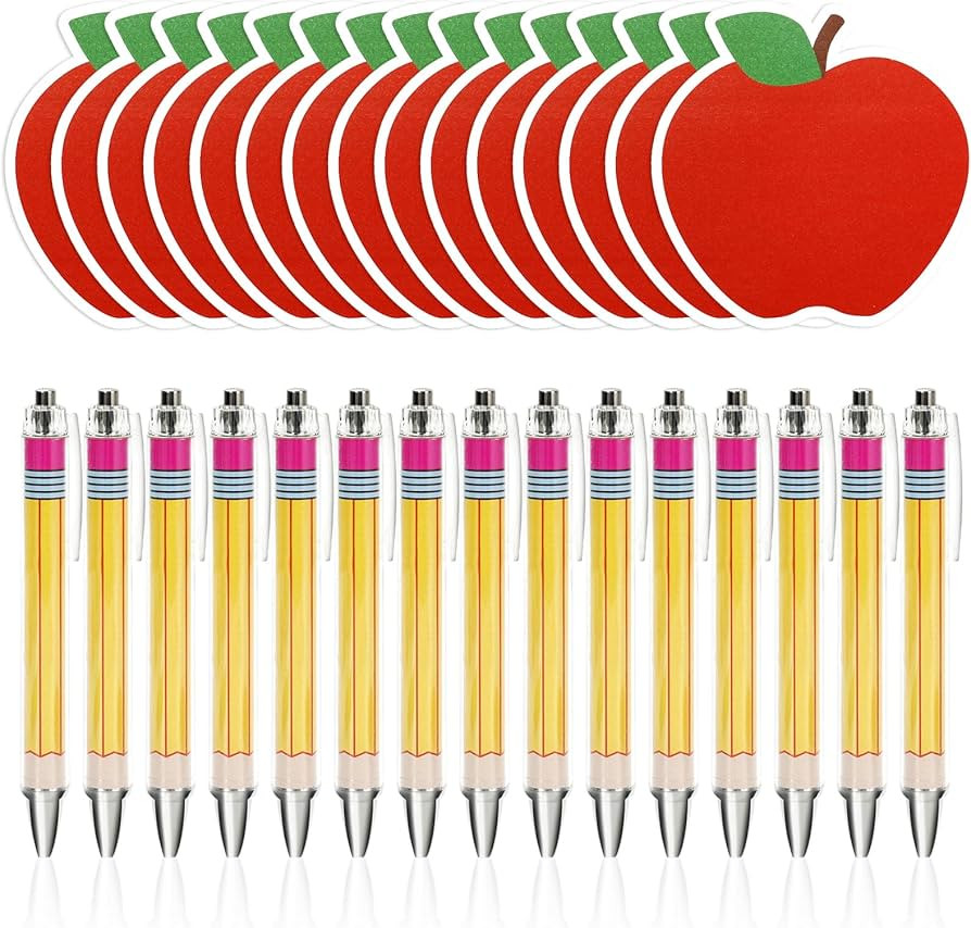 JarThenaAMCS Back to School Ballpoint Pens with Apples Sticky Notepads Cute Stationery Gift Set f... | Amazon (US)