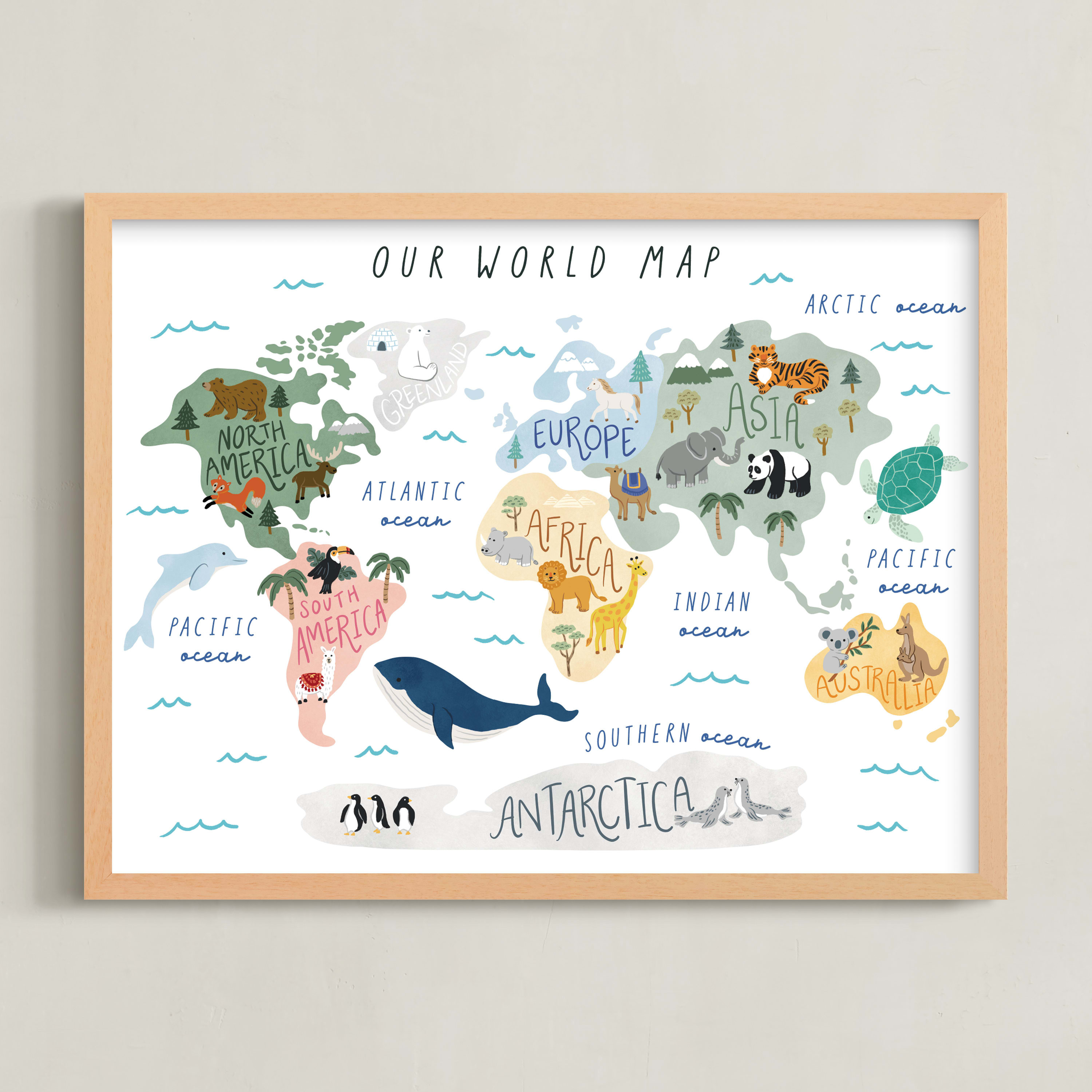 "Our World Map" - Drawing Limited Edition Art Print by Elly. | Minted