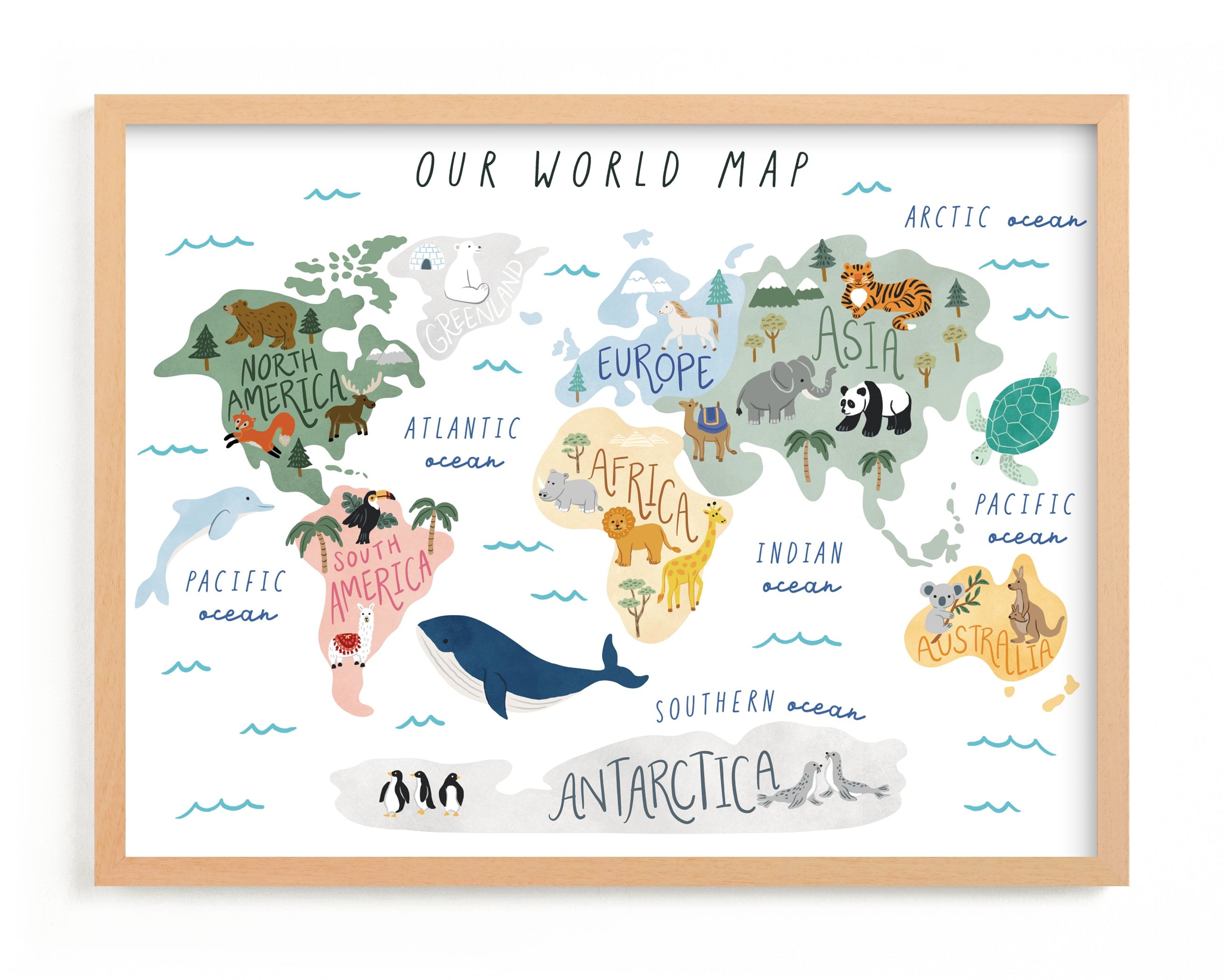 "Our World Map" - Drawing Limited Edition Art Print by Elly. | Minted