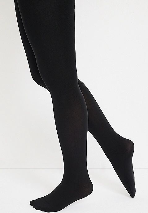 Black Fleece Lined Tights | Maurices