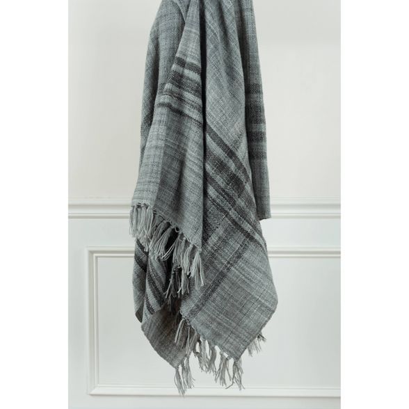 50"x60" Plaid Throw Blanket Gray - Rizzy Home | Target