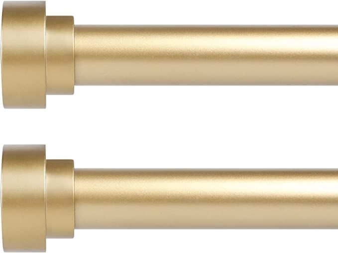 Gold Curtain Rods for Windows 48 to 84 Inch(4-7Ft)2 Pack,1 Inch Diameter Heavy Duty Curtain Rods,... | Amazon (US)