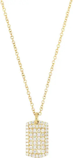 Bony Levy Bardot Pavé Diamond Dog Tag Necklace | Nordstrom | Nordstrom